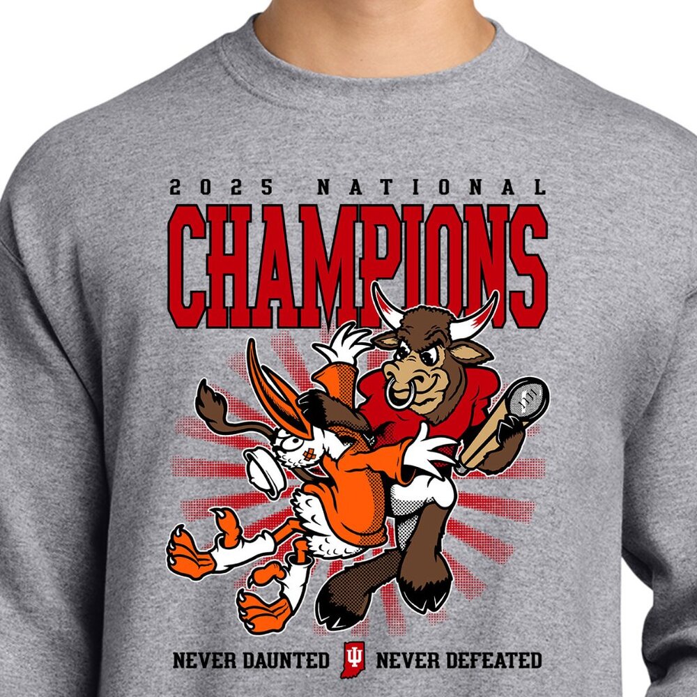 Indiana University Champions 2026 crewneck sweatshirt SPORT GRAY